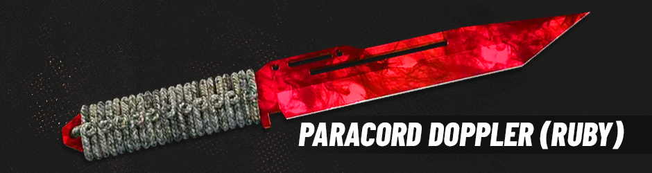 Image with Paracord Doppler (Ruby) Knife